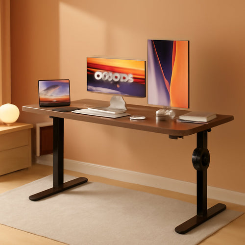 Electric Standing Desk 48x24 Height Adjustable Dark Walnut-0