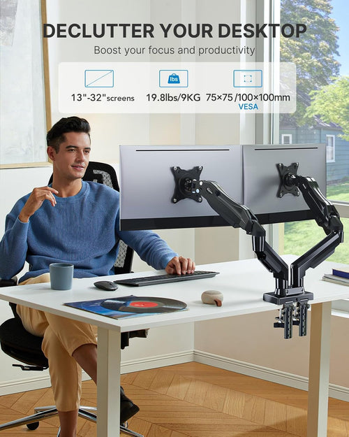 Dual Monitor Stand With 13 To 32 Inch VESA Desk Mount-1