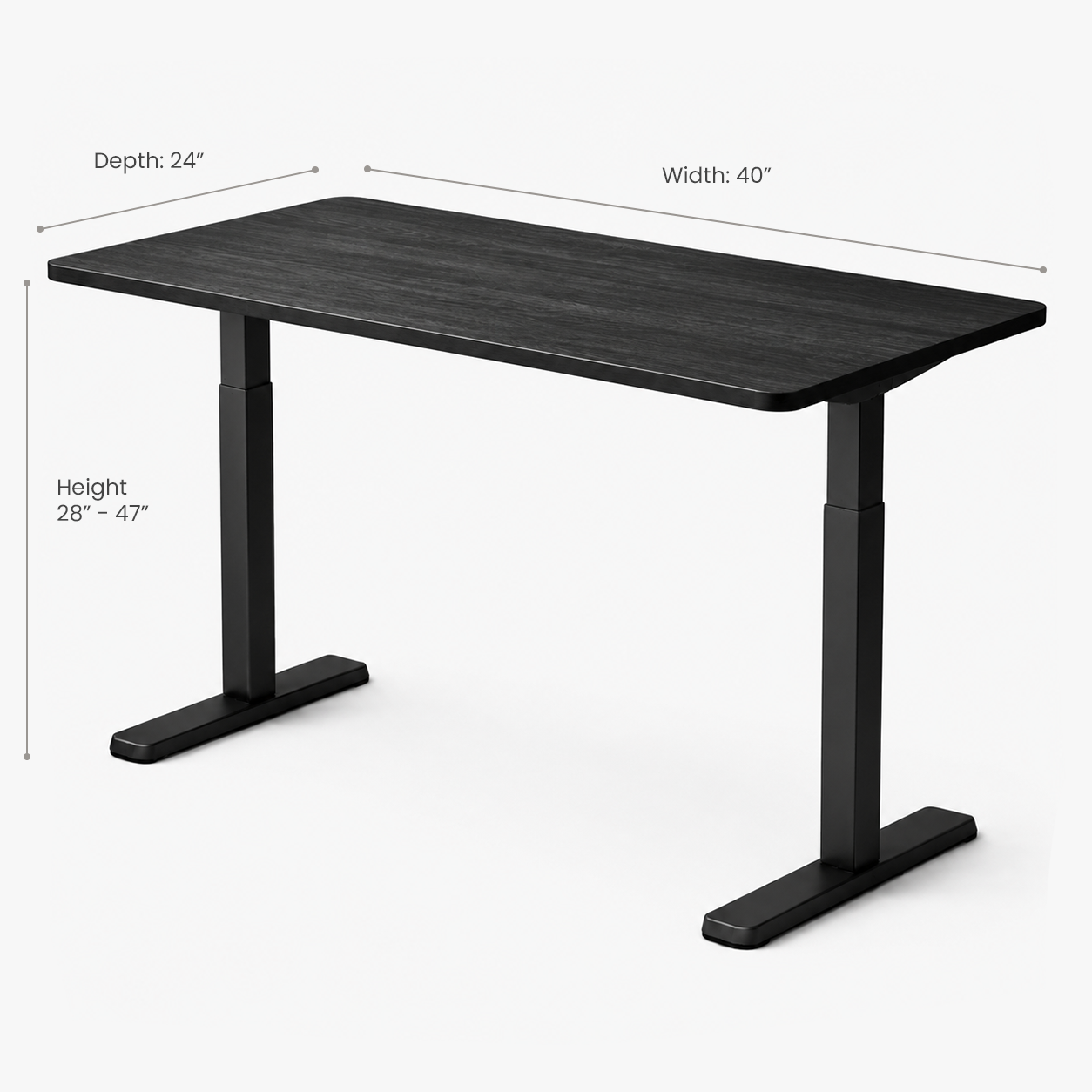 Ergonist Rise Standing Desk - 40" - Black