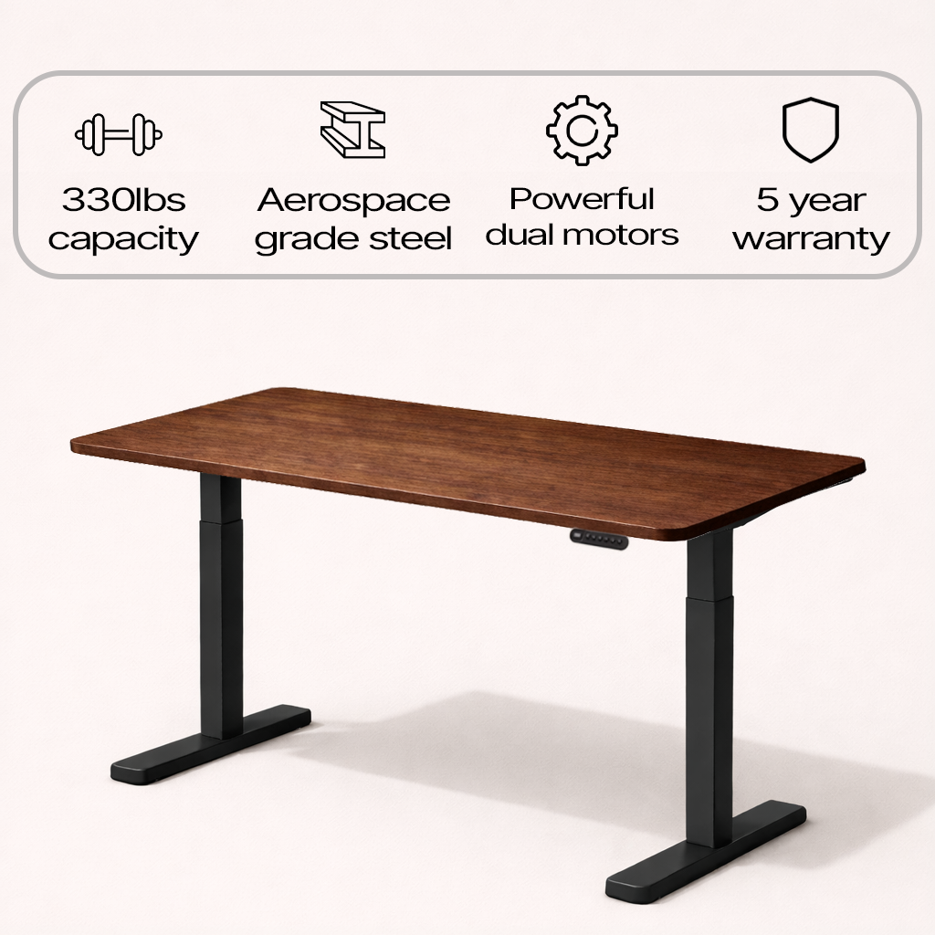 Ergonist Rise Standing Desk - 55" - Walnut
