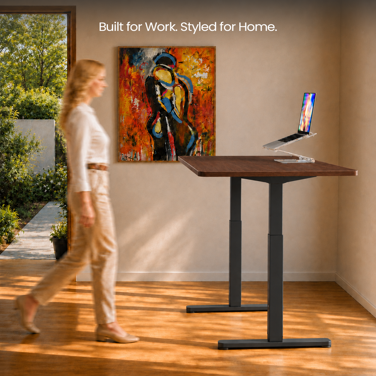 Ergonist Rise Standing Desk - 55" - Walnut