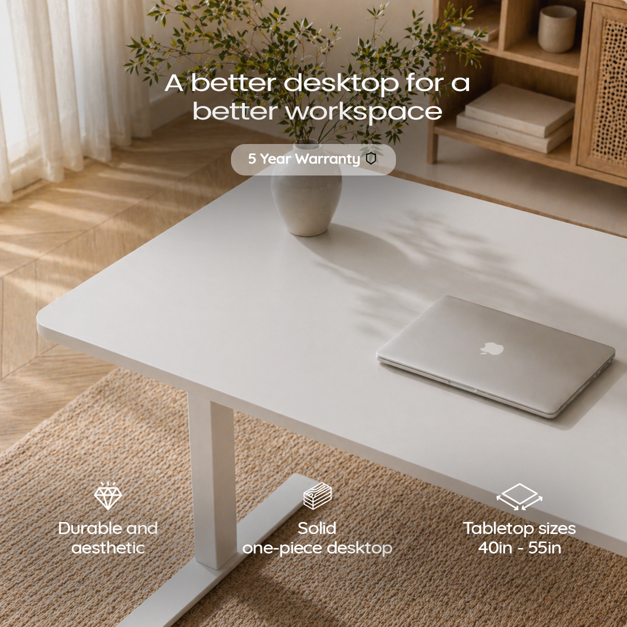 Ergonist Rise Standing Desk - 48" - White
